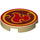 LEGO Tan Tile 2 x 2 Round with Elves Fire Power Symbol with Bottom Stud Holder (14769 / 20294)
