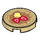 LEGO Tan Tile 2 x 2 Round with Pancake with Strawberries and Butter with Bottom Stud Holder (14769 / 103295)