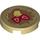 LEGO Tan Tile 2 x 2 Round with Pancake with Strawberries and Butter with Bottom Stud Holder (14769 / 103295)