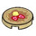 LEGO Beige Fliese 2 x 2 Runden mit Pancake mit Strawberries und Butter mit unterem Bolzenhalter (14769 / 103295)