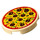 LEGO Tan Tile 2 x 2 Round with Pizza with Bottom Stud Holder (14769 / 29629)