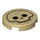 LEGO Tan Tile 2 x 2 Round with Skull with Bottom Stud Holder (14769 / 79254)