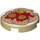 LEGO Tan Tile 2 x 2 Round with Spaghetti and Meatballs with Bottom Stud Holder (14769 / 65015)