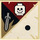 LEGO bronzer Tuile 2 x 2 avec 1 Noir Dot, Skull, Épée avec rainure (3068 / 93953)