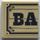 LEGO Tan Tile 2 x 2 with &quot;BA&quot; on Wood Effect Sticker with Groove (3068)