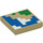 LEGO Tan Tile 2 x 2 with Blue and Green Pixels with Groove (1005 / 3068)