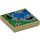 LEGO Beige Fliese 2 x 2 mit Coastal Map mit Nut (3068 / 34888)