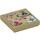 LEGO Beige Fliese 2 x 2 mit Drachen Ei Map mit Nut (3068 / 25621)