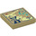 LEGO Tan Tile 2 x 2 with Elves map with Groove (3068 / 36895)