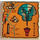 LEGO Beige Fliese 2 x 2 mit Hieroglyphs und Map mit Nut (3068)