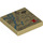LEGO Beige Fliese 2 x 2 mit Map Print mit Nut (3068 / 62721)