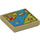 LEGO Tan Tile 2 x 2 with Map with Groove (3068 / 19702)