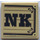 LEGO Tan Tile 2 x 2 with &quot;NK&quot; on Wood Effect Sticker with Groove (3068)