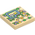 LEGO Tan Tile 2 x 2 with Super Mario Map with Castle with Groove (3068 / 103770)