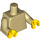 LEGO Tostado Undecorated Torso con Tostado Brazos y Amarillo Manos (76382 / 88585)