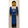 LEGO Technic Action Figure Complete Assembly with Technic Text, Gear Logo, Blue Legs and Arms, Black Hair Pattern Technic Figure