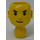 LEGO Technic Action Figur Hoved med Mund lopsided, hvid Pupils (2707)