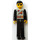 LEGO Technic Figure Black Legs, Light Gray Top with 2 Brown Belts, Black Arms Technic Figure