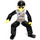 LEGO Technic Figure Black Legs, Light Gray Top with 2 Brown Belts, Black Arms Technic Figure