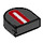 LEGO Tuile 1 x 1 Demi Oval avec rouge et blanc Lines (24246 / 49123)