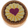 LEGO Tile 1 x 1 Round with Cookie with Heart (35380 / 44893)