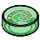 LEGO Tile 1 x 1 Round with Green and White Koru Spiral Symbol (35380 / 66504)
