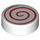 LEGO Tegel 1 x 1 Rond met Rood Swirl (14184 / 100797)