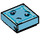 LEGO Fliese 1 x 1 mit Blau Kryptomite Gesicht mit Nut (3070 / 29676)