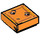 LEGO Tile 1 x 1 with Orange Kryptomite Face  with Groove (3070 / 29654)