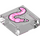 LEGO Tile 1 x 1 with Pink Worm with Groove (3070)