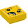 LEGO Tile 1 x 1 with Yellow Kryptomite Face  with Groove (3070 / 29396)