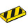 LEGO Fliese 1 x 2 mit Schwarz Danger Streifen mit Groß Gelb Ecken mit Nut (3069 / 24075)