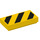 LEGO Tile 1 x 2 with Black Danger Stripes with Large Yellow Corners with Groove (3069 / 24075)