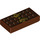 LEGO Tile 1 x 2 with Chocolate Bar and Gold Bow with Groove (3069 / 25395)