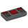 LEGO Tuile 1 x 2 avec Control Panneau avec Dark rouge Screens avec rainure (3069)