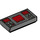 LEGO Tile 1 x 2 with Control Panel with Dark Red Screens with Groove (3069 / 66894)