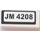 LEGO Tile 1 x 2 with JM 4208 Licence Plate Sticker with Groove (3069)