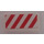 LEGO Tile 1 x 2 with Red and White Danger Stripes Right Sticker with Groove (3069)