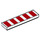 LEGO Tile 1 x 4 with 5 Red Wide Stripes (2431 / 47216)