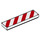 LEGO Tile 1 x 4 with Danger Stripes with Red Corners (2431)
