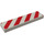 LEGO Tile 1 x 4 with Danger Stripes with Red Corners (2431)