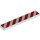 LEGO Tile 1 x 6 with Red Hazard Stripes (6636)