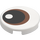 LEGO Tile 2 x 2 Round with Black Pupil and Copper Iris with Bottom Stud Holder (49479 / 113421)