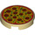 LEGO Tile 2 x 2 Round with Pizza with Bottom Stud Holder (14769 / 29629)