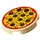 LEGO Tile 2 x 2 Round with Pizza with Bottom Stud Holder (14769 / 29629)