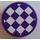 LEGO Tile 2 x 2 Round with Purple and white chessboard Sticker with Bottom Stud Holder (14769)