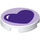 LEGO Tile 2 x 2 Round with Purple Heart with Bottom Stud Holder (14769 / 36352)