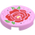 LEGO Tile 2 x 2 Round with Red Rose Flower with Bottom Stud Holder (14769 / 101823)