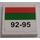LEGO Tile 2 x 2 with Black &#039;92-95&#039;, Green and Red Line Sticker with Groove (3068)