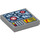 LEGO Tuile 2 x 2 avec Bleu Map, rouge Exclamation Mark avec rainure (3068 / 24734)